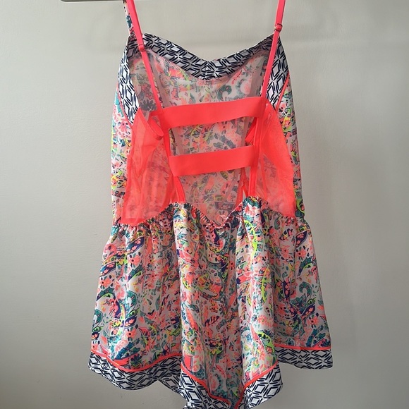 NWOT Victorias Secret Neon Paisley Cutout Romper Sz S - Picture 6 of 8